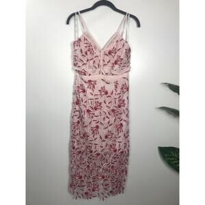 Bardot Women's 6 / Small Pink Red Lace Dress Date Night Wedding Guest Delicate